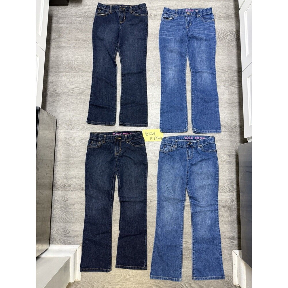The Children’s Place Girls Jeans Lot of 4 Size 10 Bootcut Blue Denim